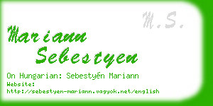 mariann sebestyen business card